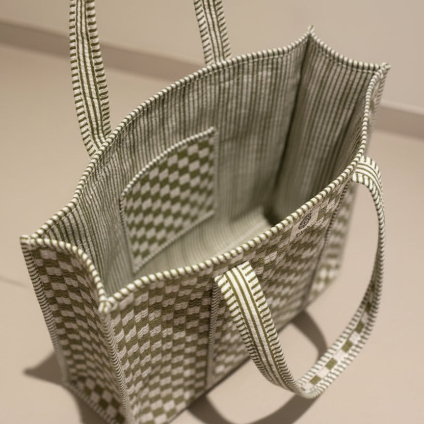 Draagtas green checkerboard 💚