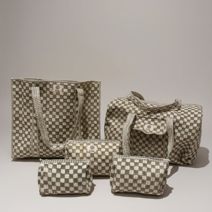 Weekendtas green checkerboard 💚