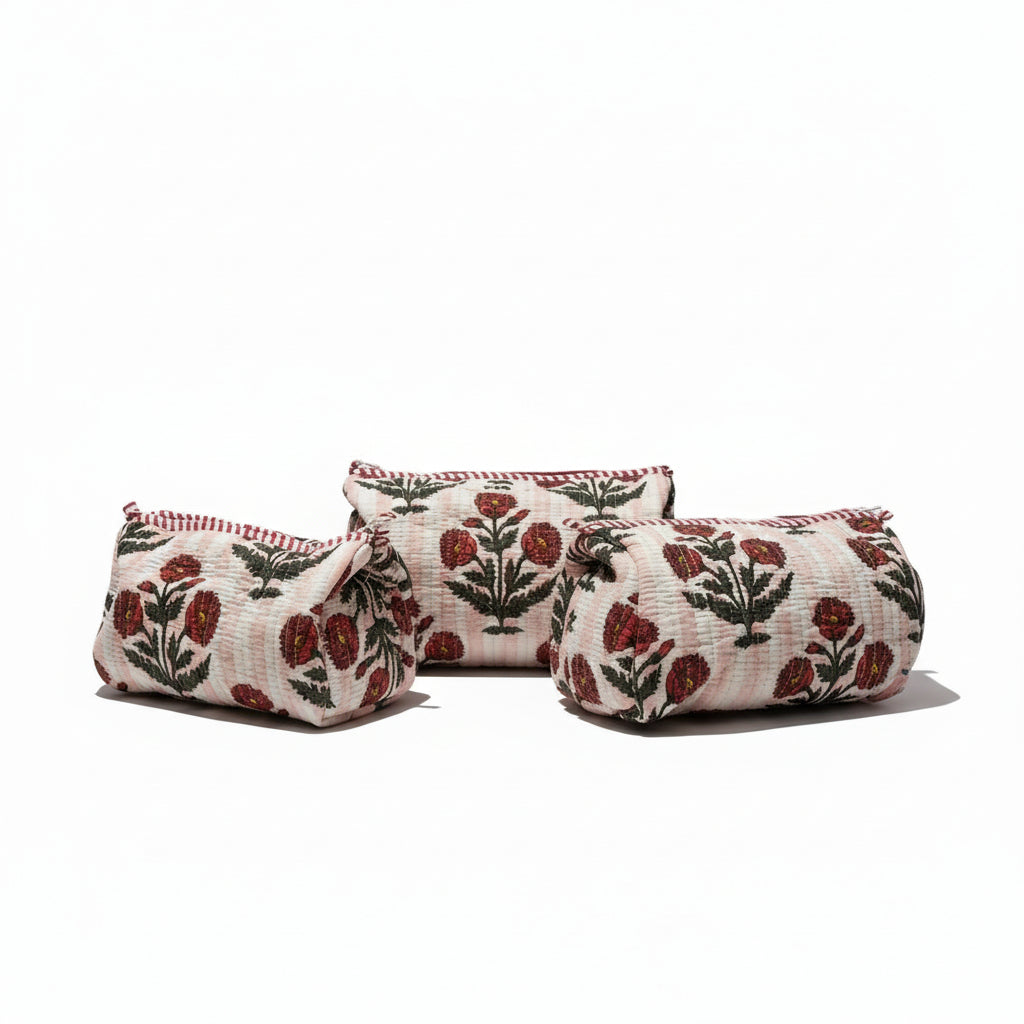 Toilettas pink striped flower 🌸