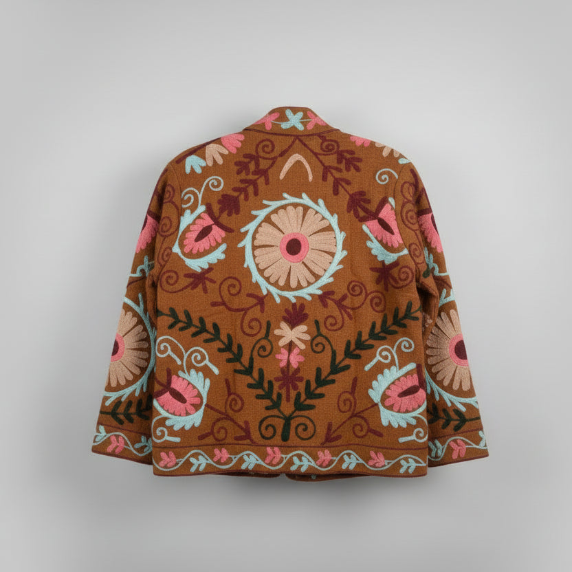 Suzani niet-geweven katoen camel