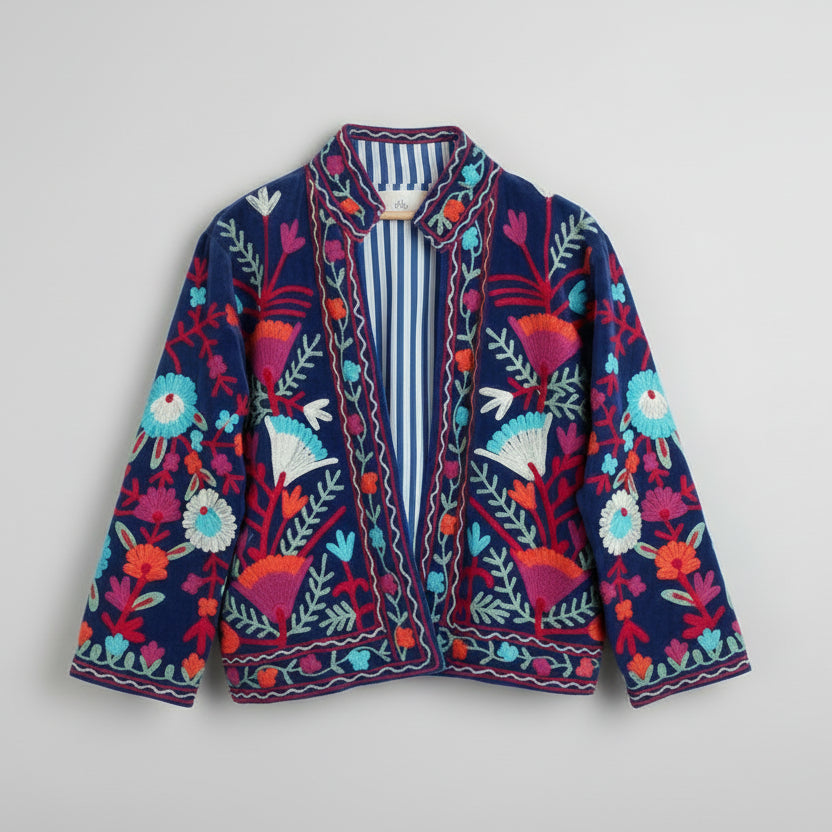 Suzani velvet donkerblauw