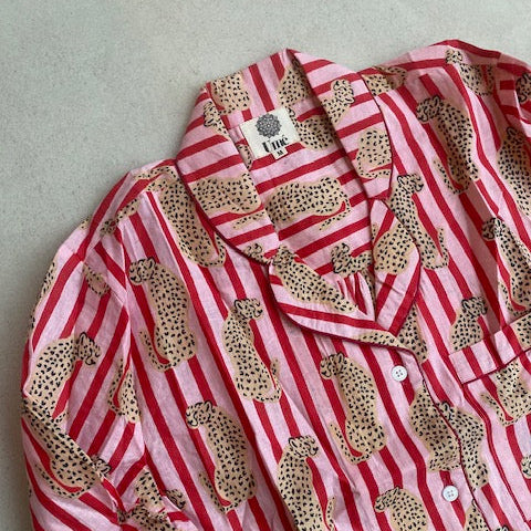 100% Katoenen pyjama - Red Leopard 🐆