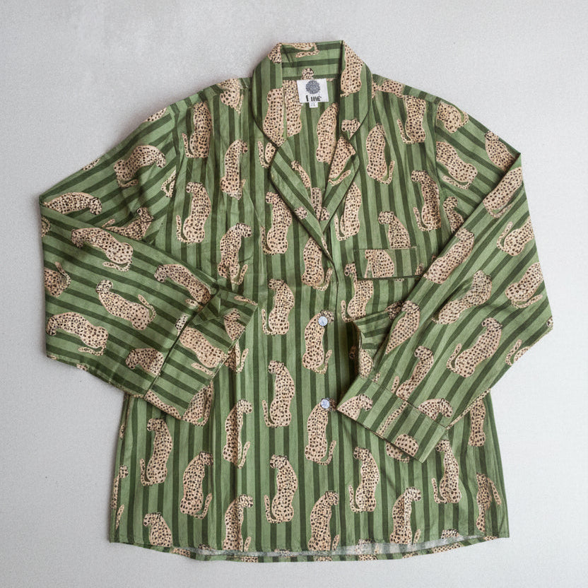 100% Katoenen pyjama - Green Leopard 🐆