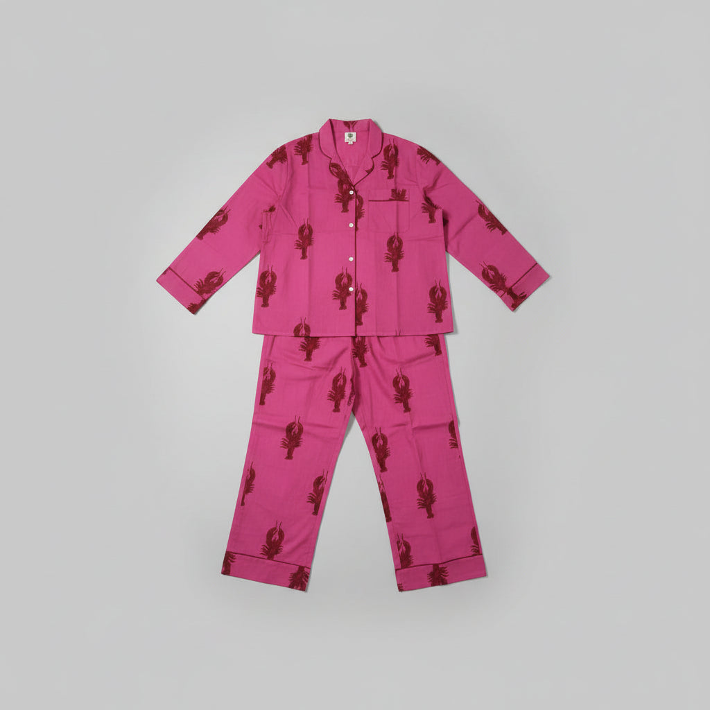 100% Katoenen pyjama - Pink Lobster 🦞