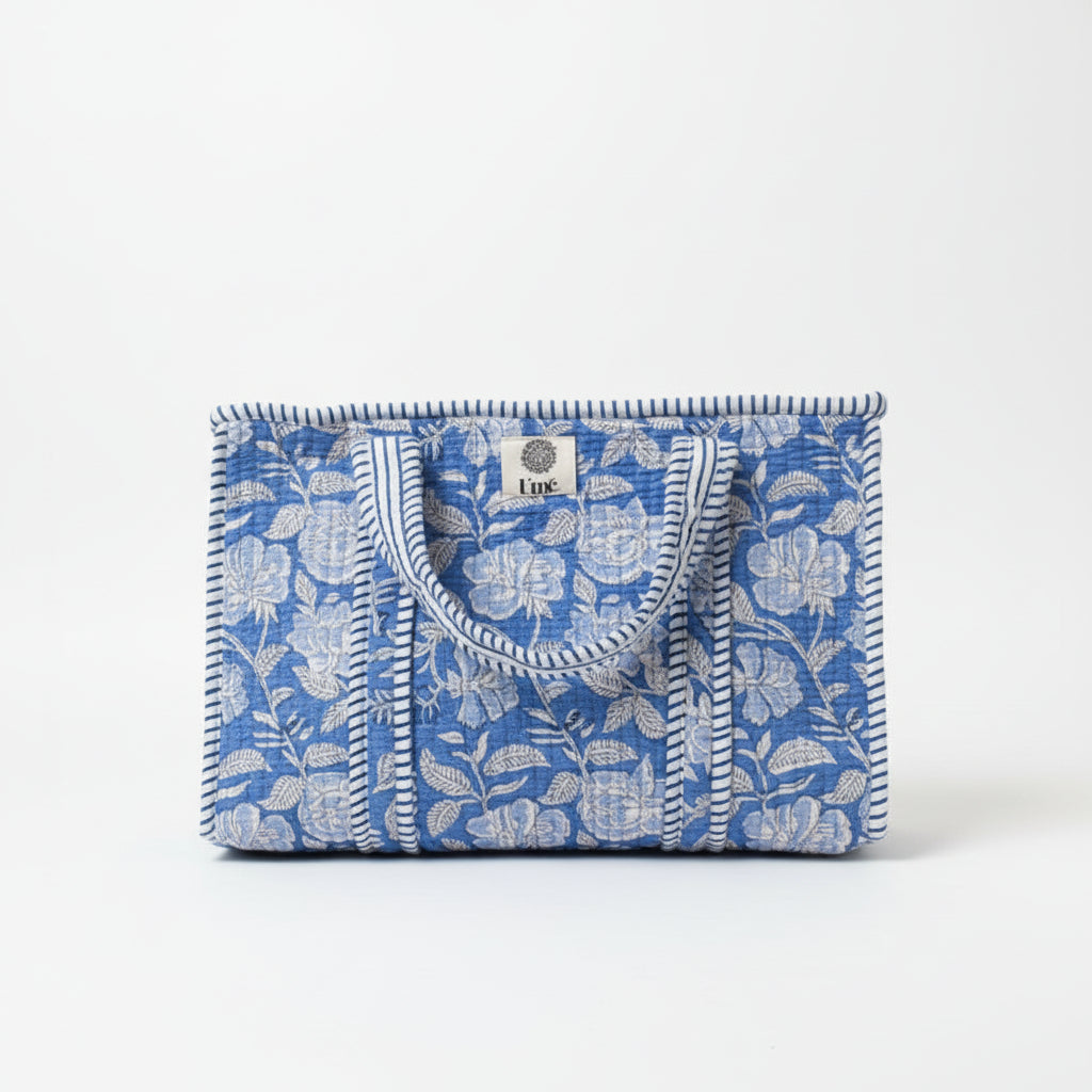 Flower Medium Totebag - Blue