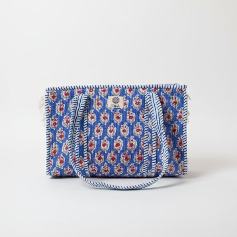 Flower Medium Totebag - Blue Garden