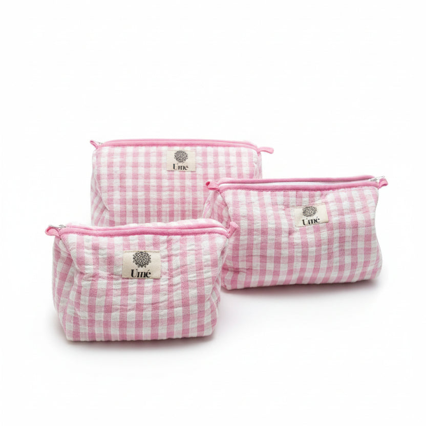 Toilettas pink gingham