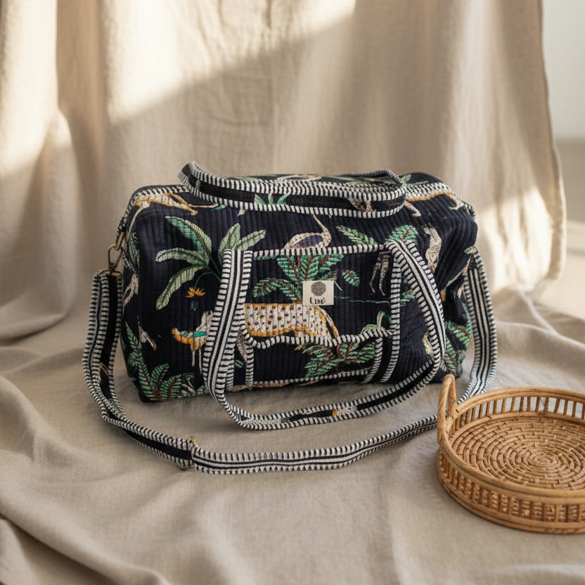 Weekendtas jungle zwart