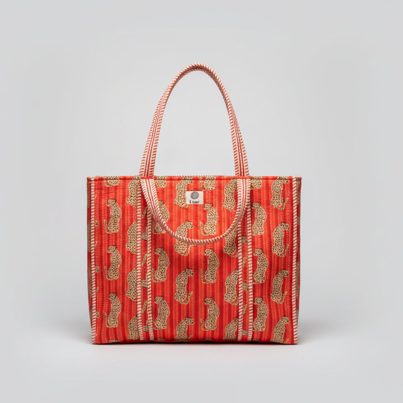 Draagtas leopard orange