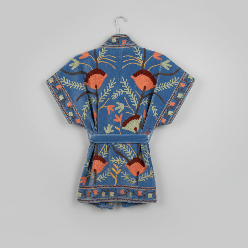 Suzani velvet blauw mouwloos