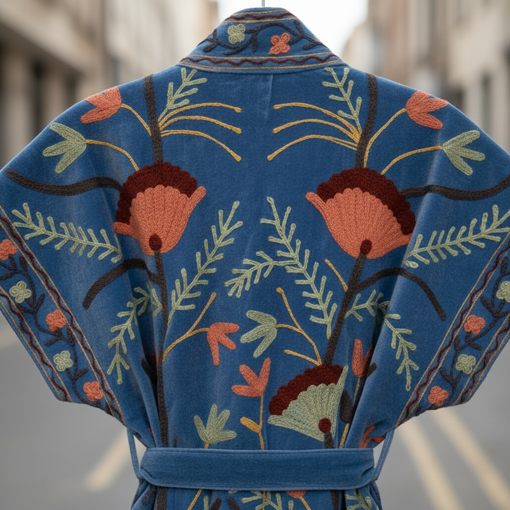 Suzani velvet blauw mouwloos