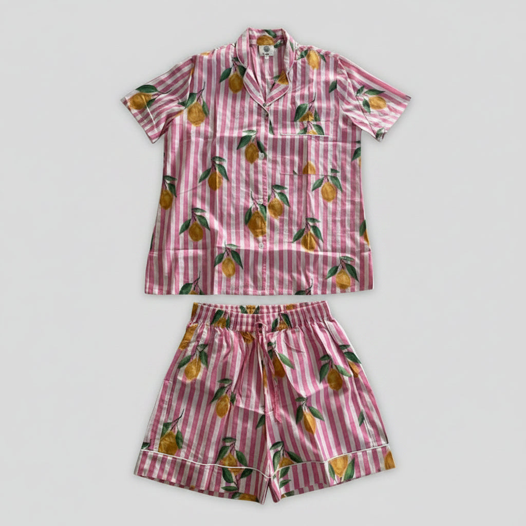 100% katoenen pyjama - Pink Lemon 🍋