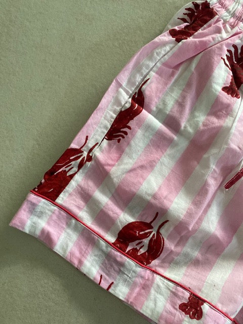 100% katoenen pyjama - Pink Striped Lobster 🦞