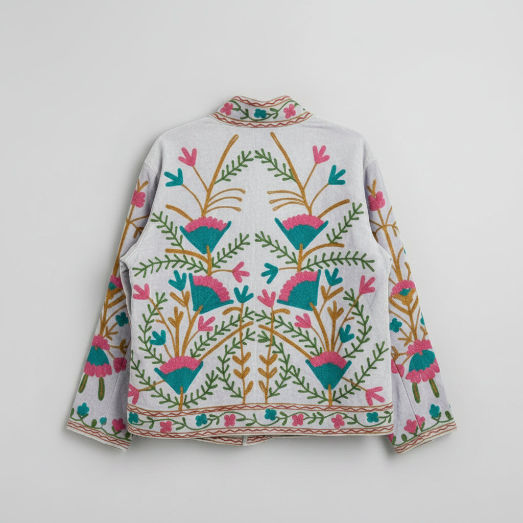Suzani velvet grijsblauw