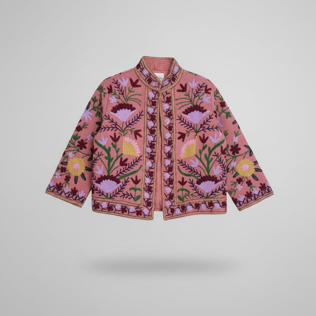 Suzani katoen roze N°2