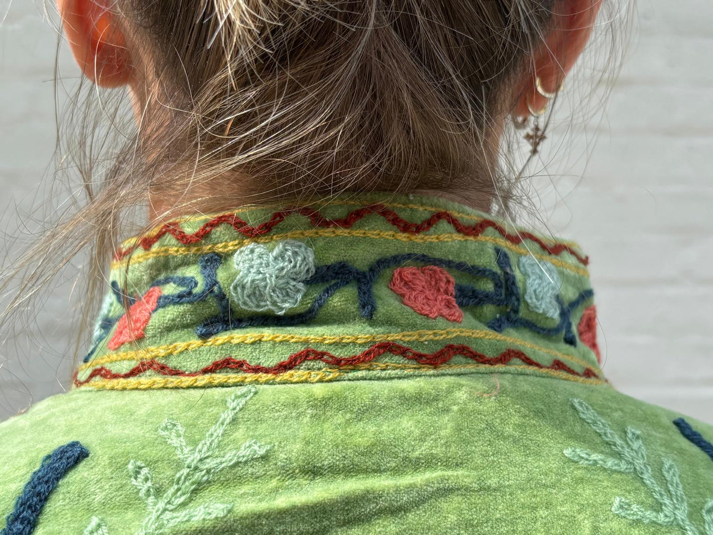 Suzani gilet velvet groen