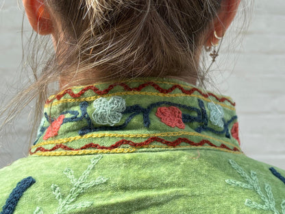 Suzani gilet velvet groen