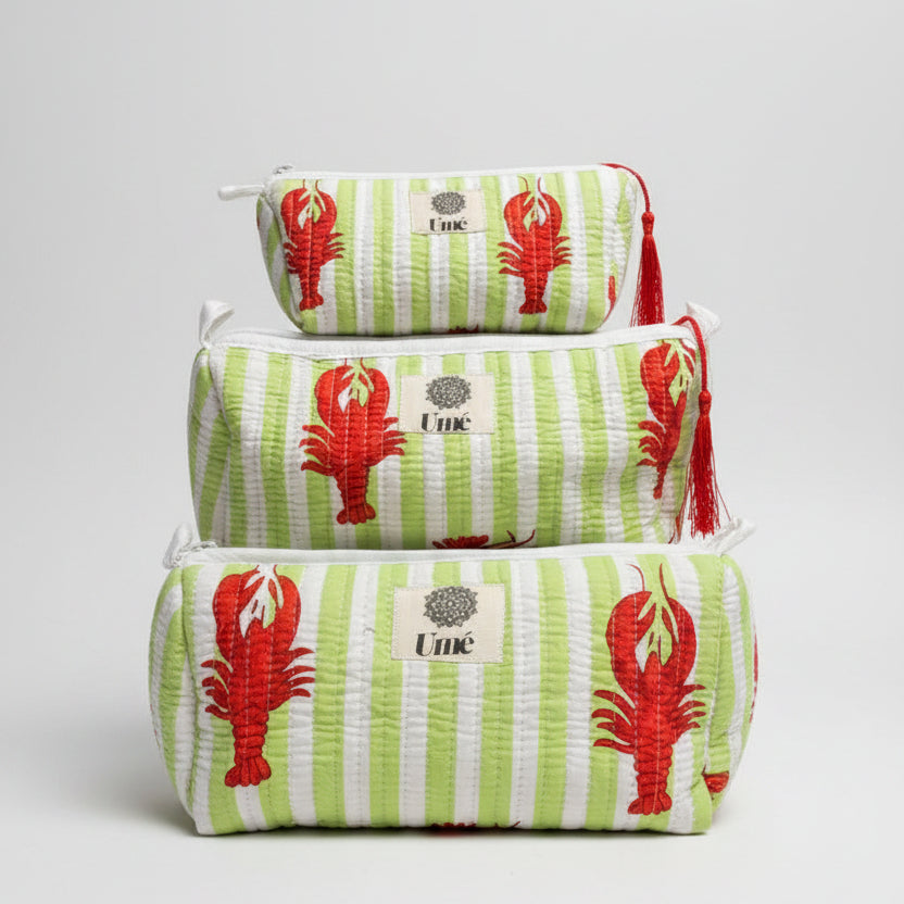 Toilettas green striped Lobster